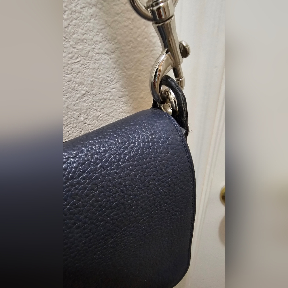 Coach Carriage Navy Blue Pebbled Grain Leather Messenger and Wallet Set EUC - Picture 5 of 16